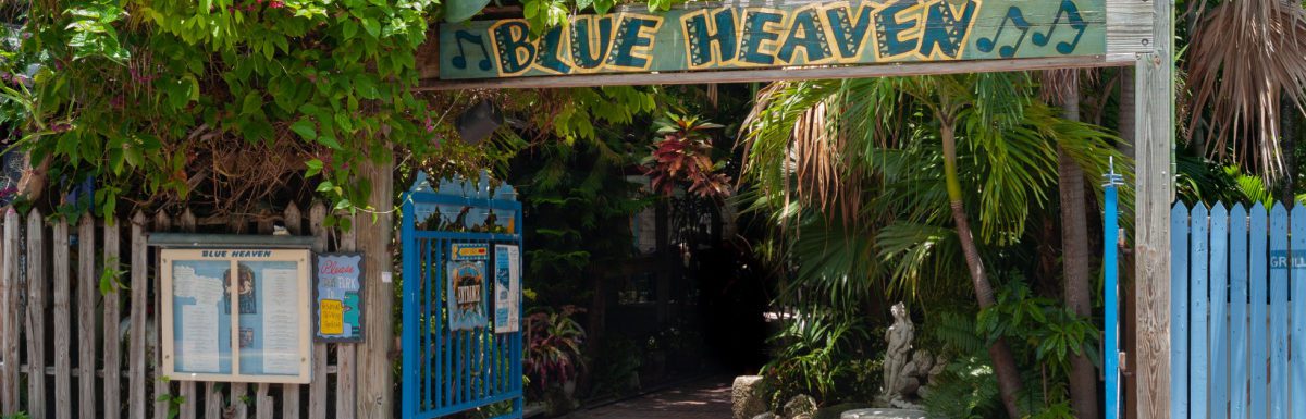 Entrance of Blue Heaven Restaurant in Key West, Florida, United States.