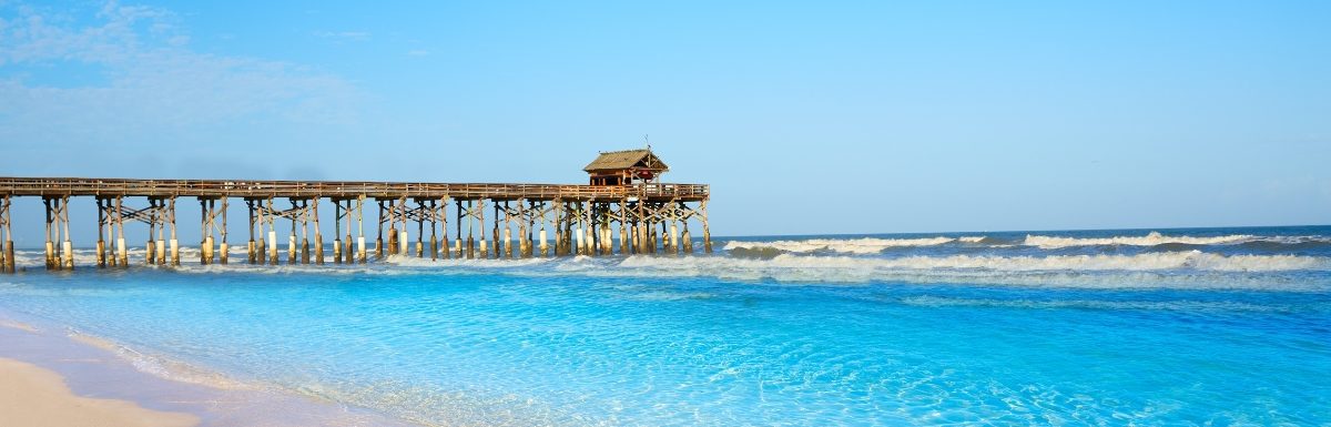 A sunny day at one of the best beaches in Cocoa Beach, Florida.