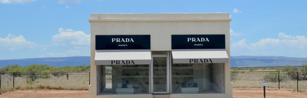 The Prada Marfa Installation in Texas, USA.