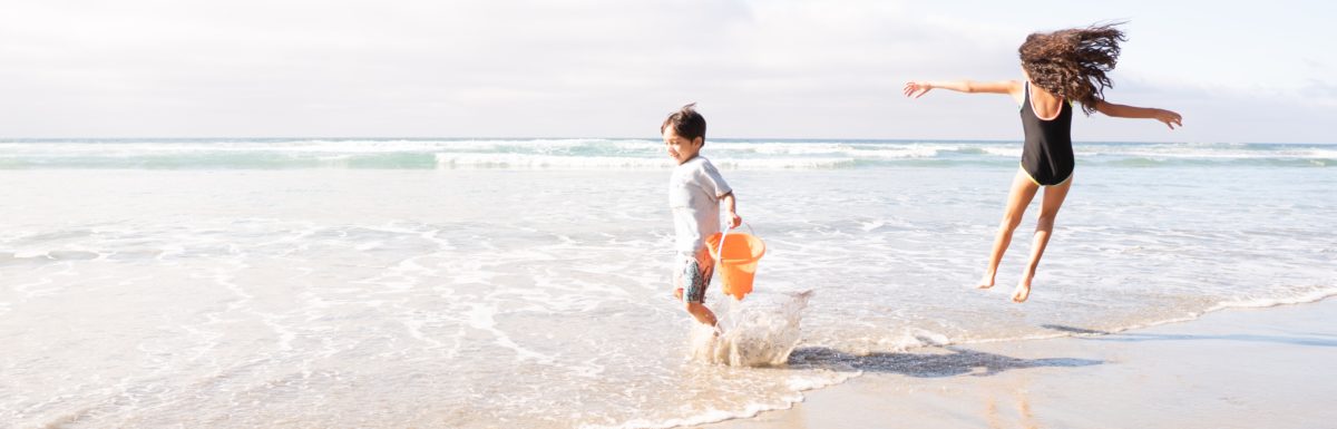 two children at the beach