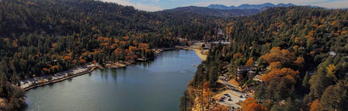 Lake Gregory Regional Park during the day in California, USA.