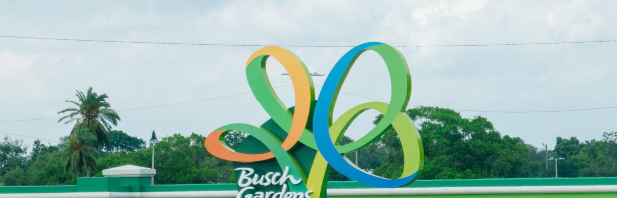 Tampa Busch Garden entrance in Tampa, Florida, USA.