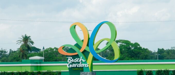 Tampa Busch Garden entrance in Tampa, Florida, USA.