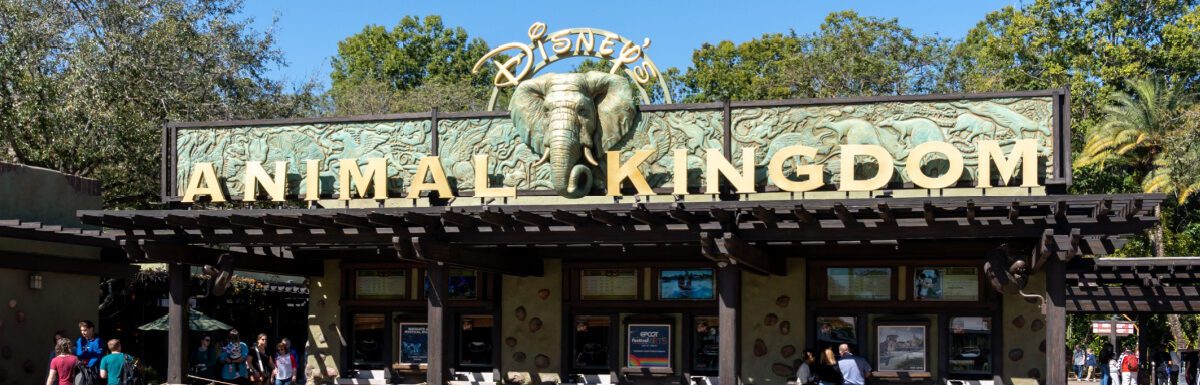 The entrance to Animal Kingdom at the Walt Disney World Resort in Orlando, Florida, USA.