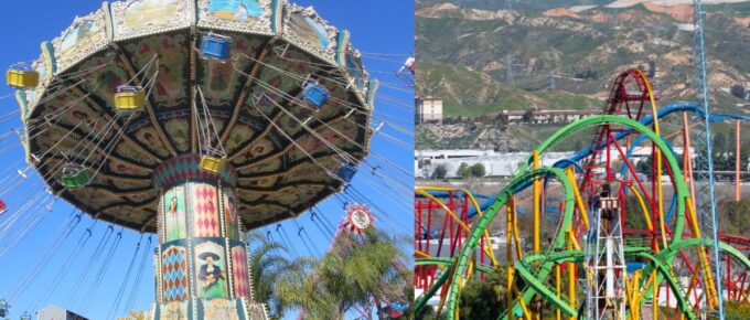 Knott’s Berry Farm and Six Flags rides.