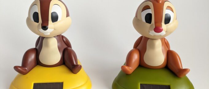 Cute Chip and Dale display on a white table.