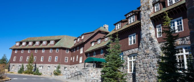 Historic lodge at Crater Lake along the top of the caldera filled lake in the only National Park within the state of Oregon.