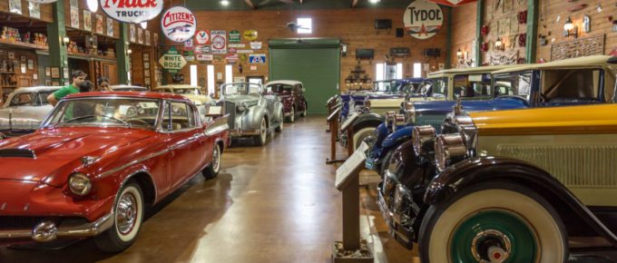 Fort Lauderdale Antique Car Museum exhibits a collection of Packard automobiles.