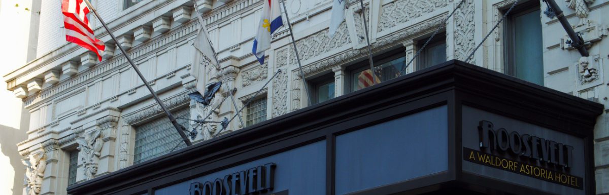 A photo of the Roosevelt Hotel in New Orleans, USA.