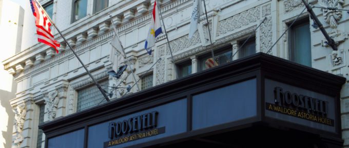 A photo of the Roosevelt Hotel in New Orleans, USA.