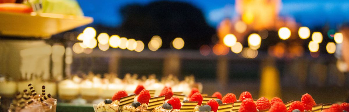 A view of Disney's Magic Kingdom Dessert Party table.