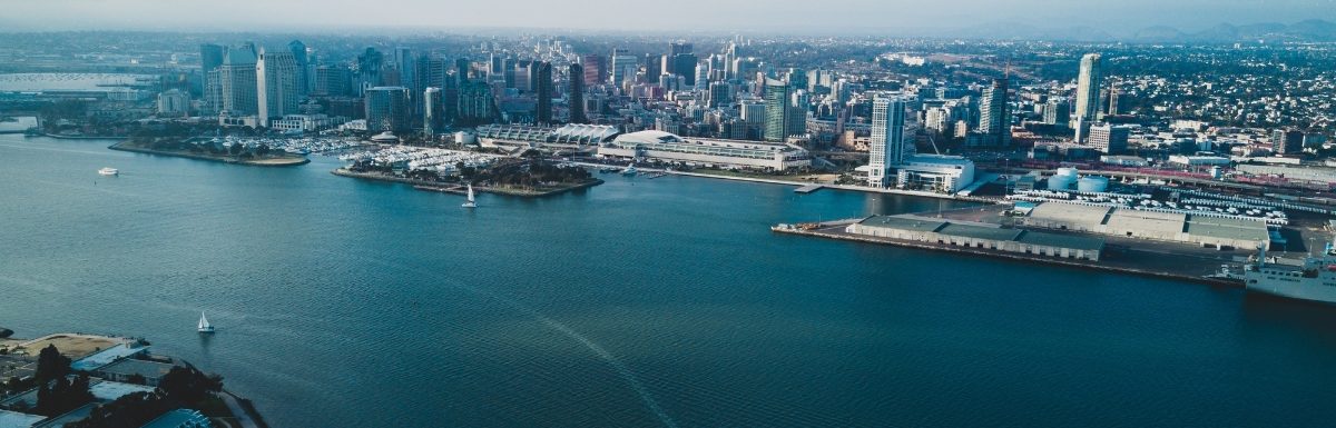 San Diego Bay, California, United States, view from above.