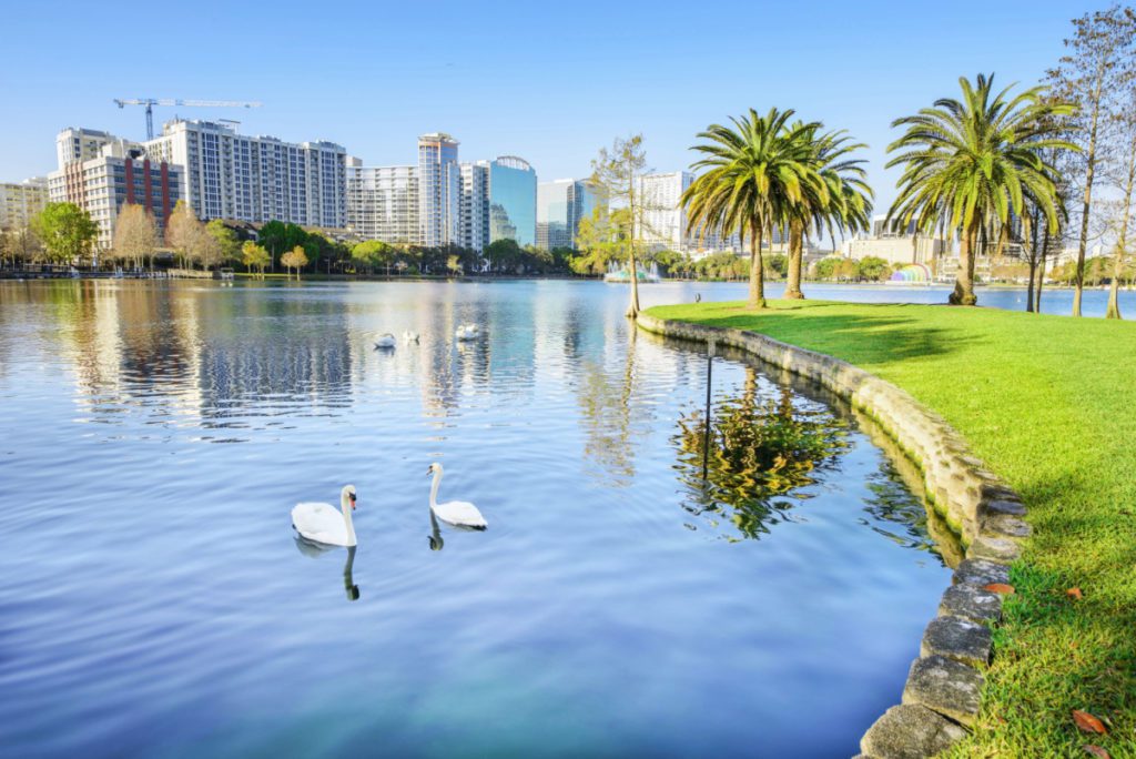 Lake Eola Park, Orlando, Florida, USA.