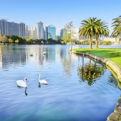 Lake Eola Park, Orlando, Florida, USA.