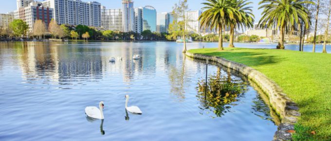 Lake Eola Park, Orlando, Florida, USA.
