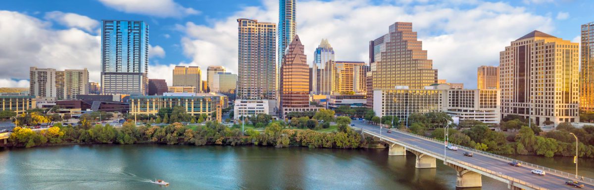 Downtown Skyline of Austin, Texas in USA.
