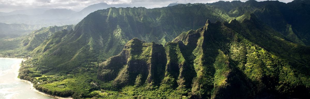 Aerial view of Kauai County, Hawaii, United States.