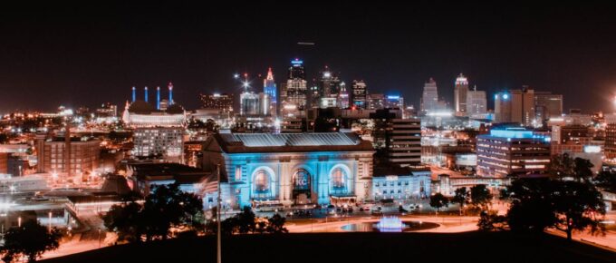 City with with a lot of buildings in Missouri, Kansas City, United States.