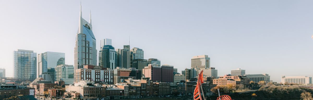 City skyline during daytime in Nashville, Tennessee, USA.