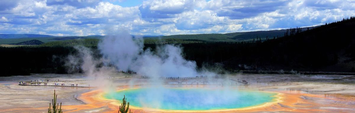 A closer view of Yellowstone National Park in the United States.