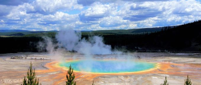 A closer view of Yellowstone National Park in the United States.
