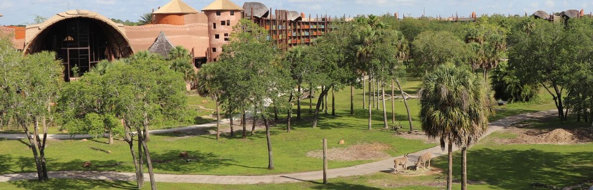Disney's Animal Kingdom Villas surrounded by a lot of trees.