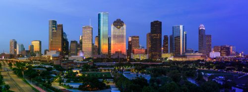 The skyline of Houston, Texas.